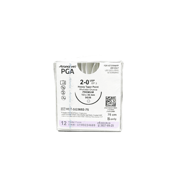 SUTURA ABSORBIBLE PGA 2-0 (SG) 12 PZS