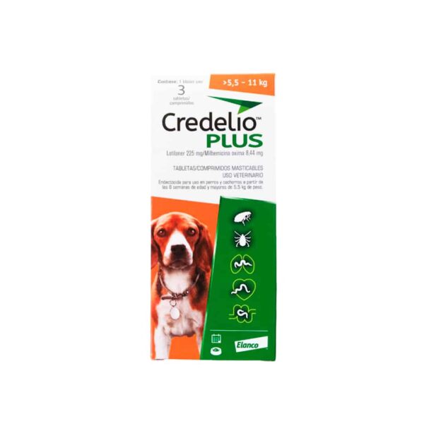CREDELIO PLUS TAB 225MG 5.5-11KG NL